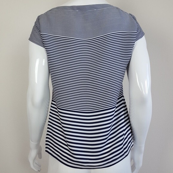 Ann Taylor LOFT Blue Striped Blouse - Picture 4 of 7